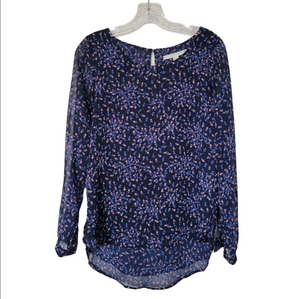 Floral Print Women's Top - Blue